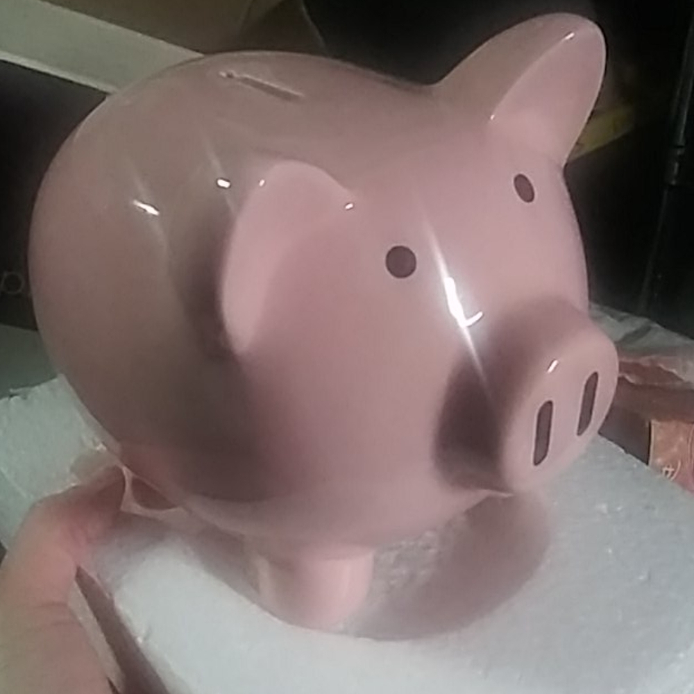 Pink pig piggy bank